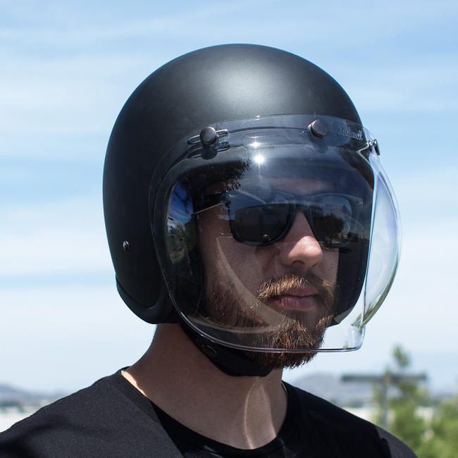 Biltwell Open Face Motorcycle Helmet Bubble Shield Visor Anti-Fog - Clear - Bandit Helmets UK